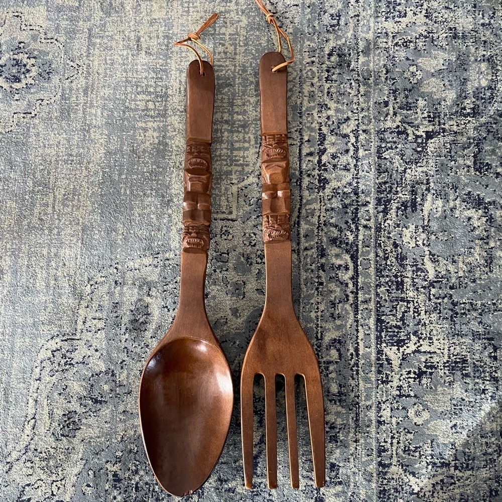 Vintage Wooden Fork & Spoon